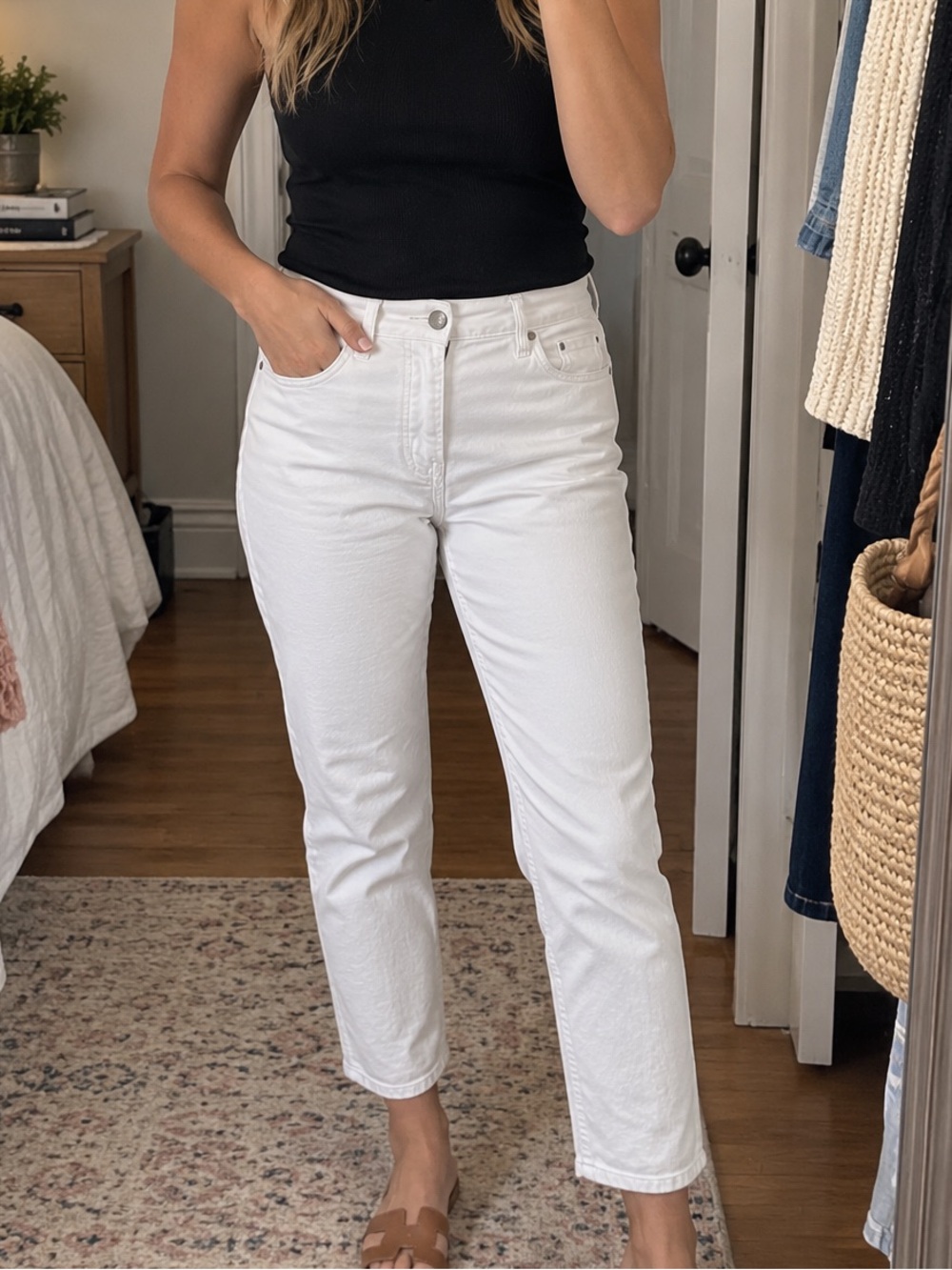 J Brand Straight Leg Jeans Womens 28 White‎ Mid Rise Stretch Button Fly